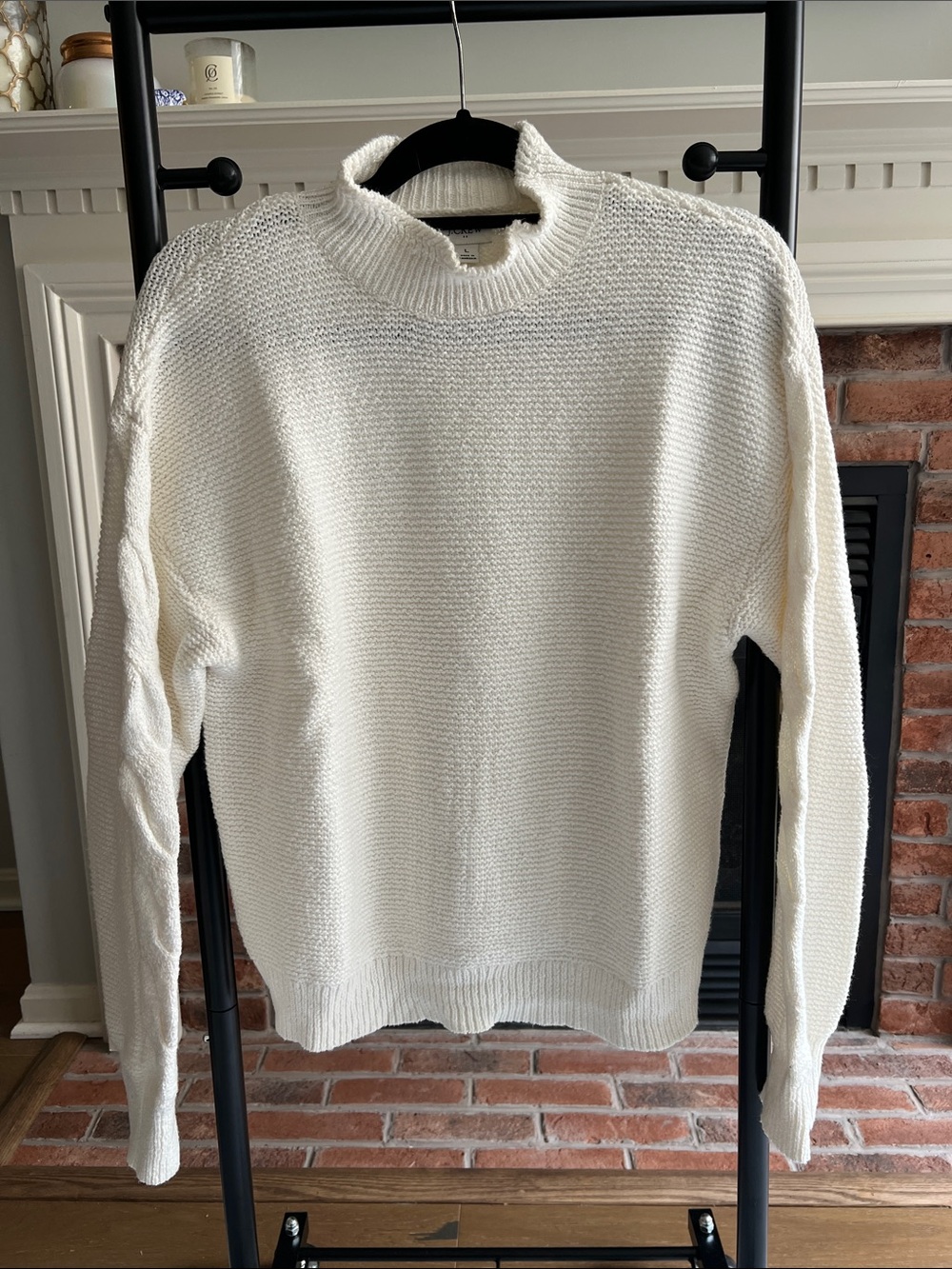 J. Crew Cream Turtleneck/Mockneck Sweater